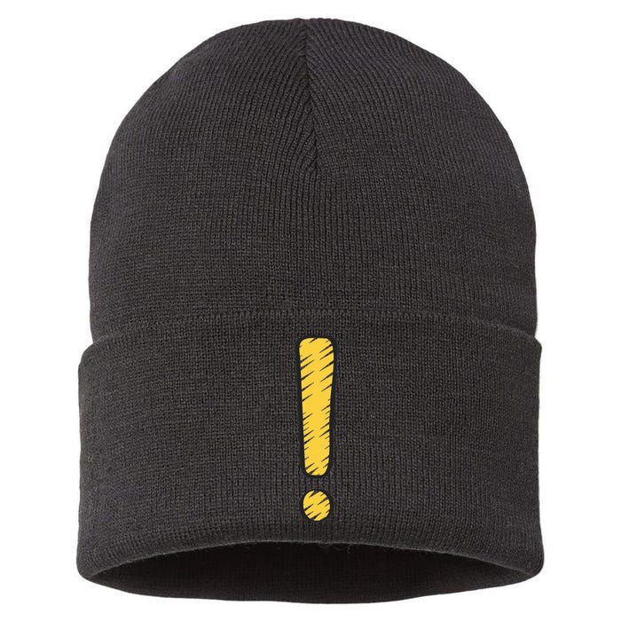 Exclamation Point Mark Punctuation Hyperbole Sustainable Knit Beanie