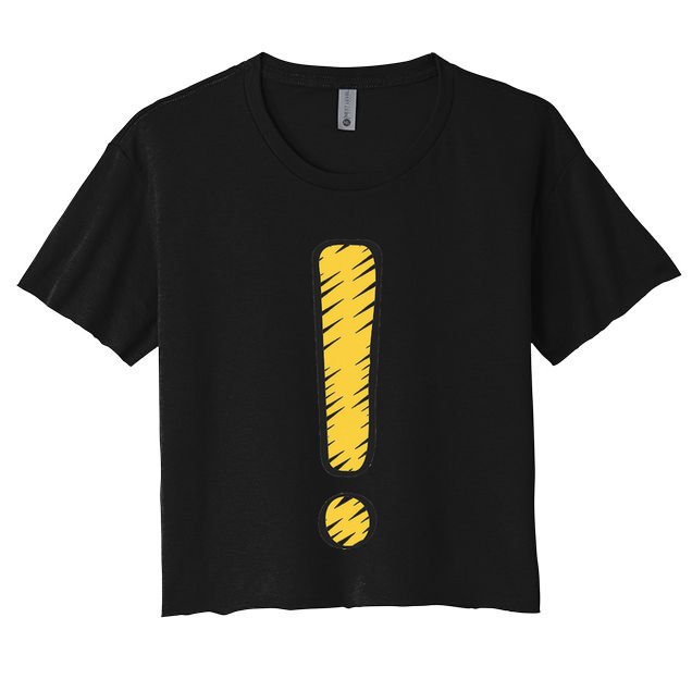 Exclamation Point Mark Punctuation Hyperbole Crop Top