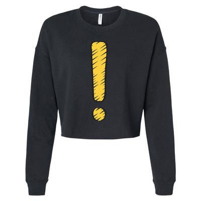 Exclamation Point Mark Punctuation Hyperbole Cropped Pullover Crew