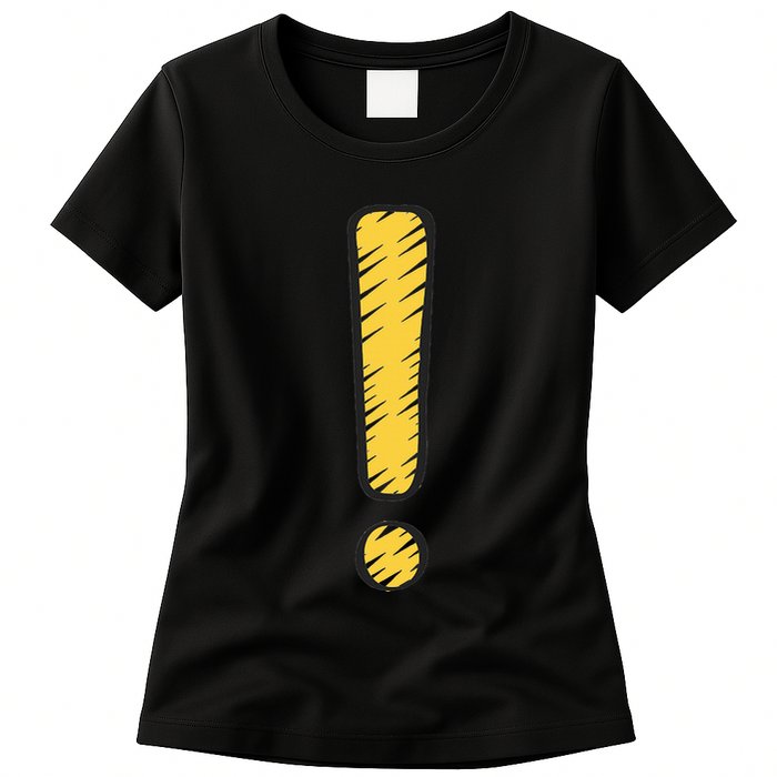 Exclamation Point Mark Punctuation Hyperbole Womens T-Shirt