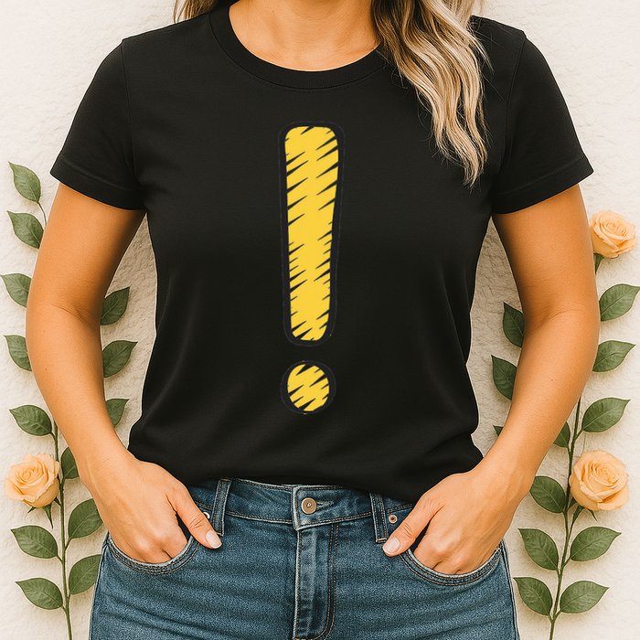Exclamation Point Mark Punctuation Hyperbole Womens T-Shirt