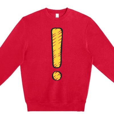 Exclamation Point Mark Punctuation Hyperbole Premium Crewneck Sweatshirt