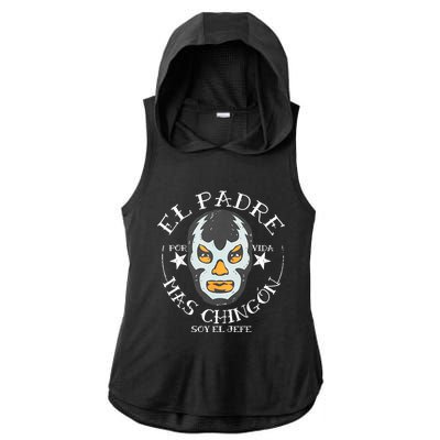 El Padre Mas Chingon Ladies PosiCharge Tri-Blend Wicking Draft Hoodie Tank