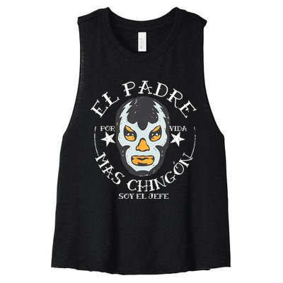 El Padre Mas Chingon Women's Racerback Cropped Tank