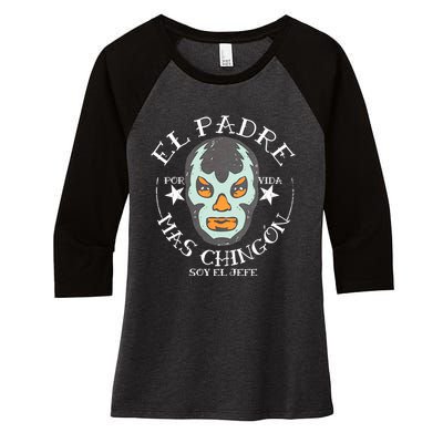 El Padre Mas Chingon Women's Tri-Blend 3/4-Sleeve Raglan Shirt