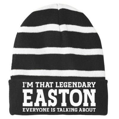 Easton Personal Name Funny Easton Striped Beanie with Solid Band