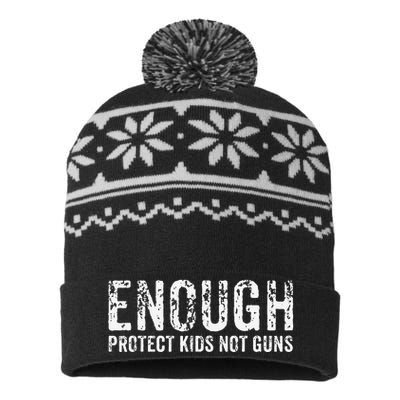 Enough Protect Not Guns Wear Orange End Gun Violence USA-Made Snowflake Beanie