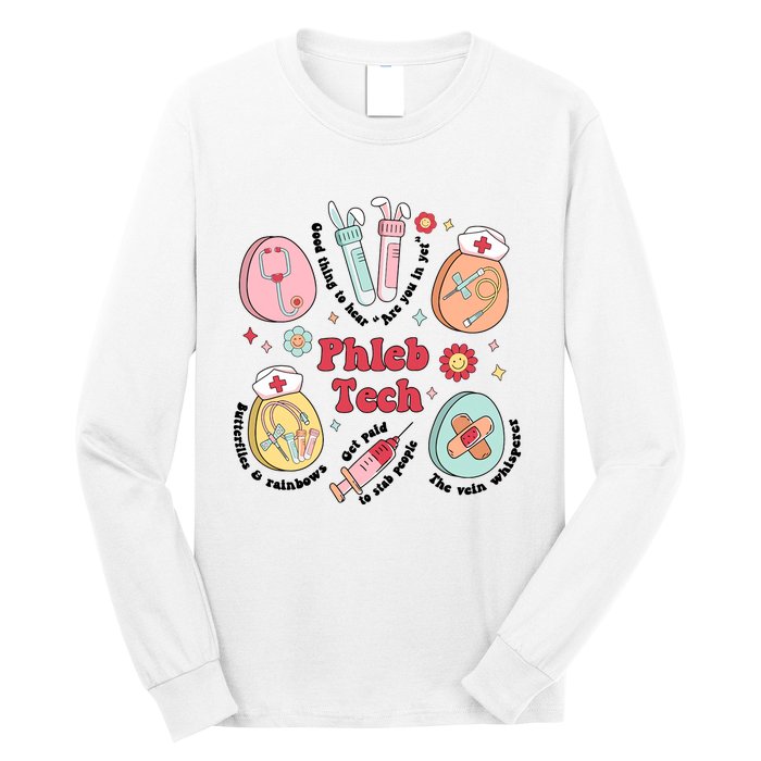 Easter Phleb Nurse Laboratory Medical Technologist Lab Week Phlebotomy Long Sleeve Shirt