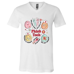 Easter Phleb Nurse Laboratory Medical Technologist Lab Week Phlebotomy V-Neck T-Shirt