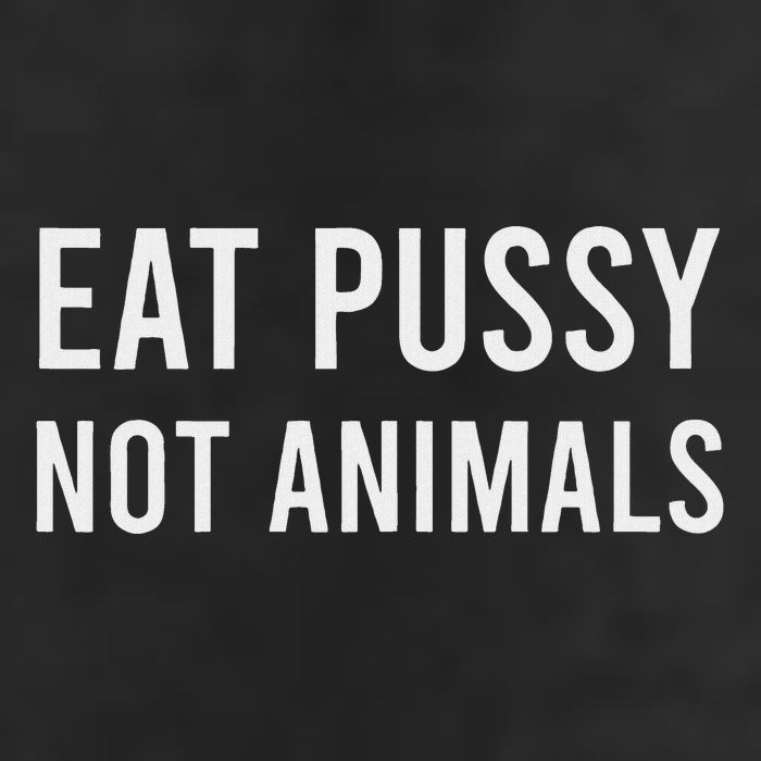 Eat Pussy Not Animals Vegan Ambiguous 7 Panel Mesh Trucker Snapback Hat