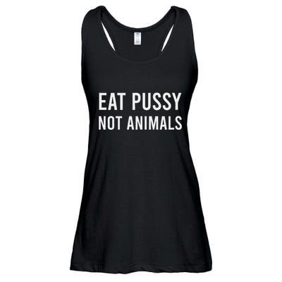 Eat Pussy Not Animals Vegan Ambiguous Ladies Essential Flowy Tank