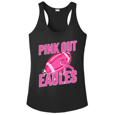 Eagles Pink Out Football Tackle Breast Cancer Ladies PosiCharge Competitor Racerback Tank