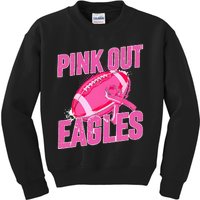 Eagles Pink Out Football Tackle Breast Cancer Kids Sweatshirt