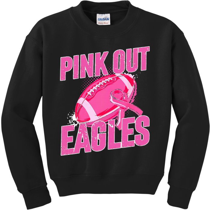 Eagles Pink Out Football Tackle Breast Cancer Kids Sweatshirt