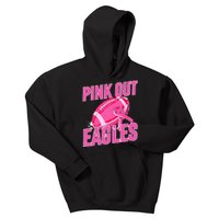 Eagles Pink Out Football Tackle Breast Cancer Kids Hoodie