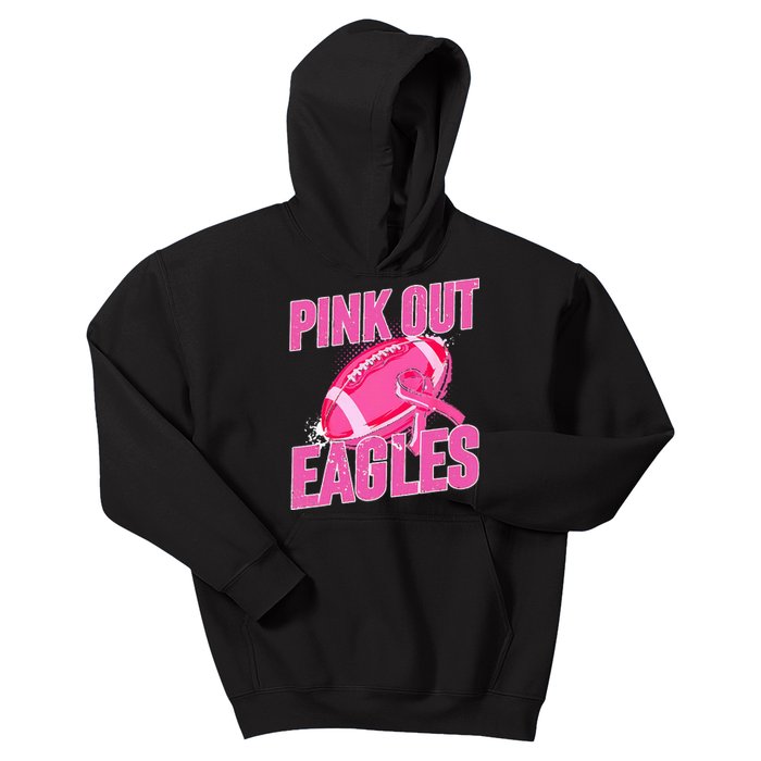 Eagles Pink Out Football Tackle Breast Cancer Kids Hoodie