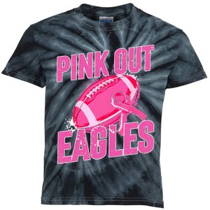 Eagles Pink Out Football Tackle Breast Cancer Kids Tie-Dye T-Shirt