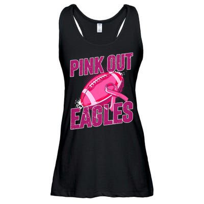 Eagles Pink Out Football Tackle Breast Cancer Ladies Essential Flowy Tank