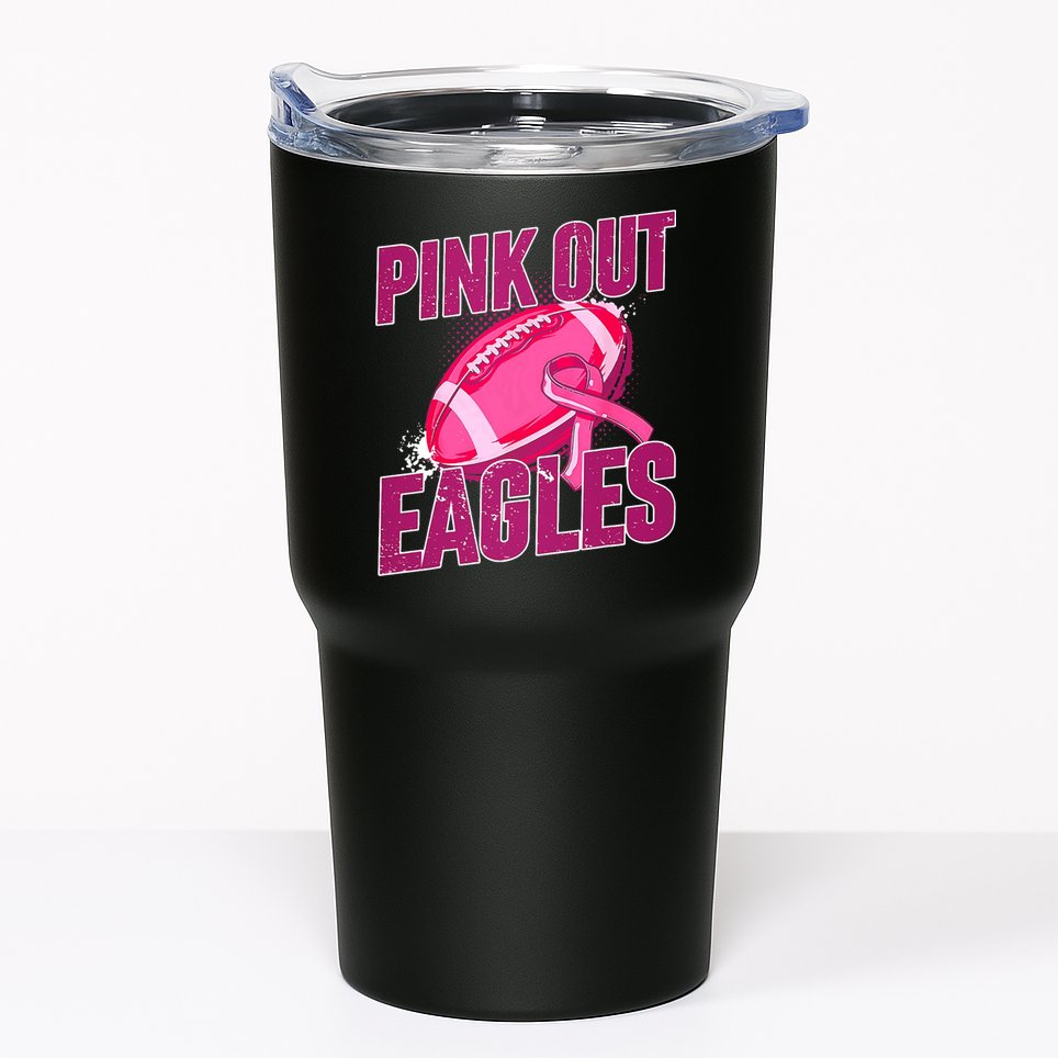 Eagles Pink Out Football Tackle Breast Cancer Tumbler