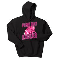 Eagles Pink Out Football Tackle Breast Cancer Kids Hoodie