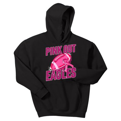 Eagles Pink Out Football Tackle Breast Cancer Kids Hoodie