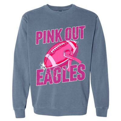 Eagles Pink Out Football Tackle Breast Cancer Garment-Dyed Sweatshirt