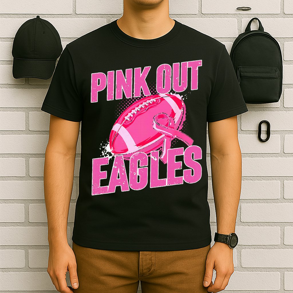 Eagles P.I.N.K Out Football Tackle Breast Cancer T-Shirt