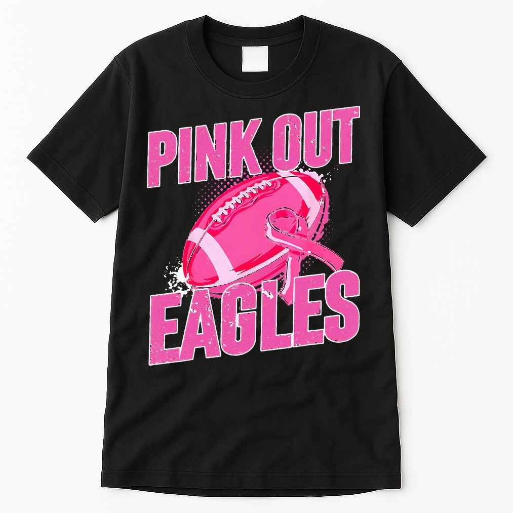 Eagles P.I.N.K Out Football Tackle Breast Cancer Tall T-Shirt