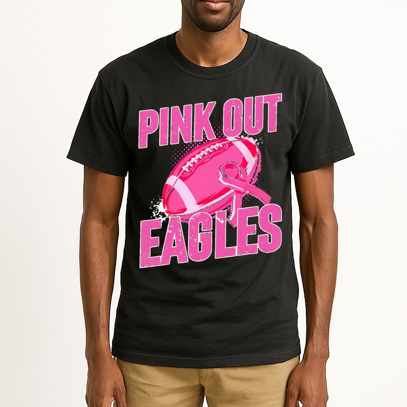 Eagles P.I.N.K Out Football Tackle Breast Cancer Tall T-Shirt