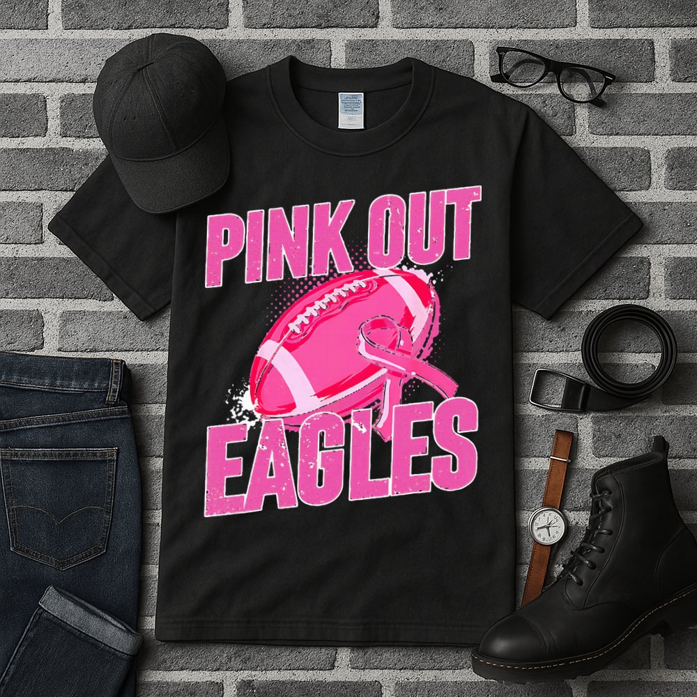 Eagles P.I.N.K Out Football Tackle Breast Cancer Tall T-Shirt