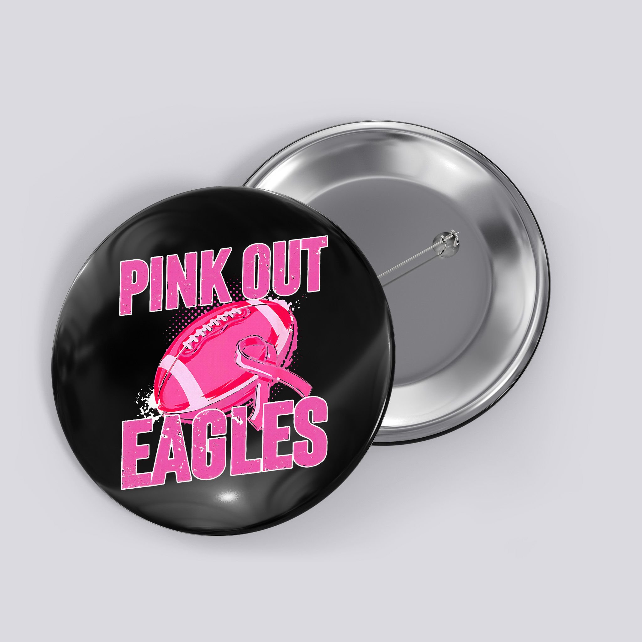 Eagles P.I.N.K Out Football Tackle Breast Cancer Button
