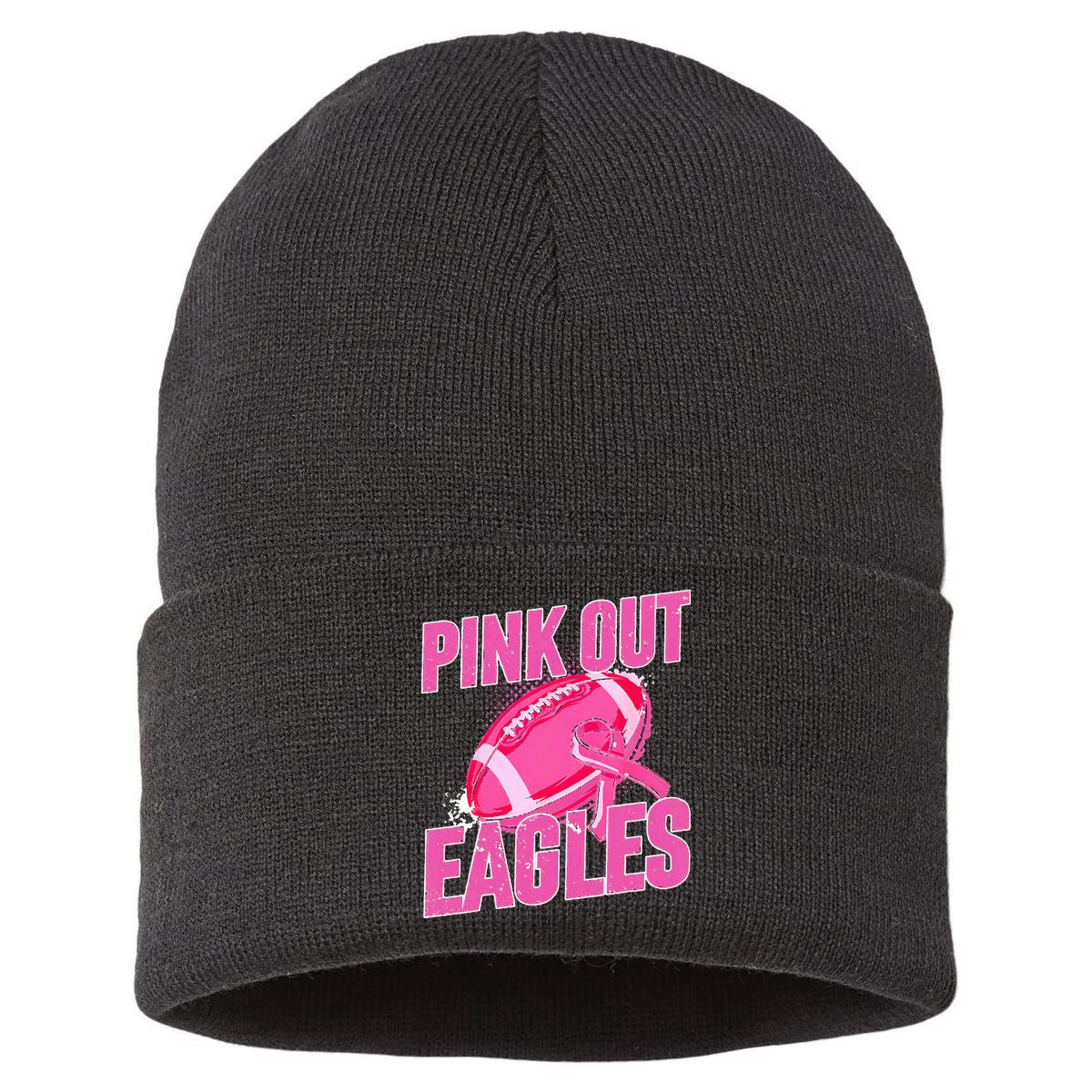 Eagles P.I.N.K Out Football Tackle Breast Cancer Sustainable Knit Beanie