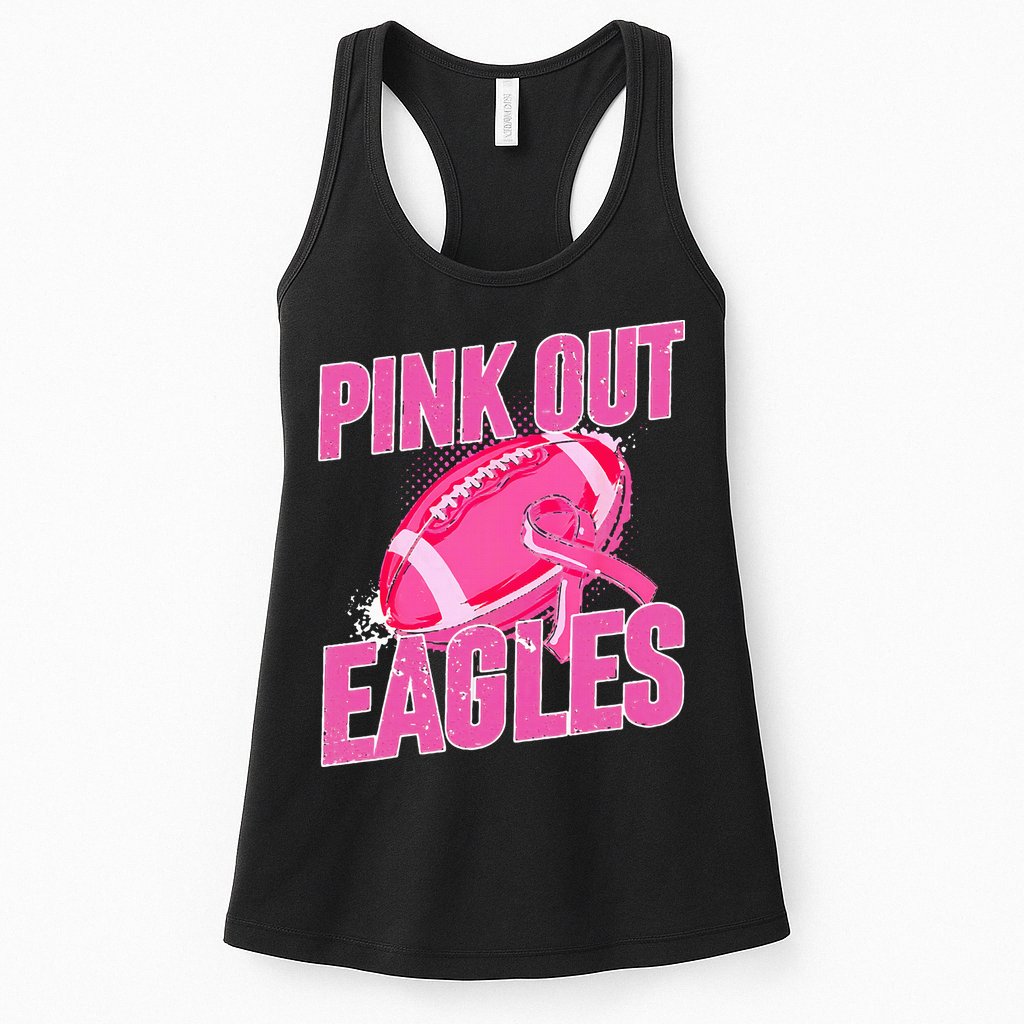 Eagles P.I.N.K Out Football Tackle Breast Cancer Womens Tank Top