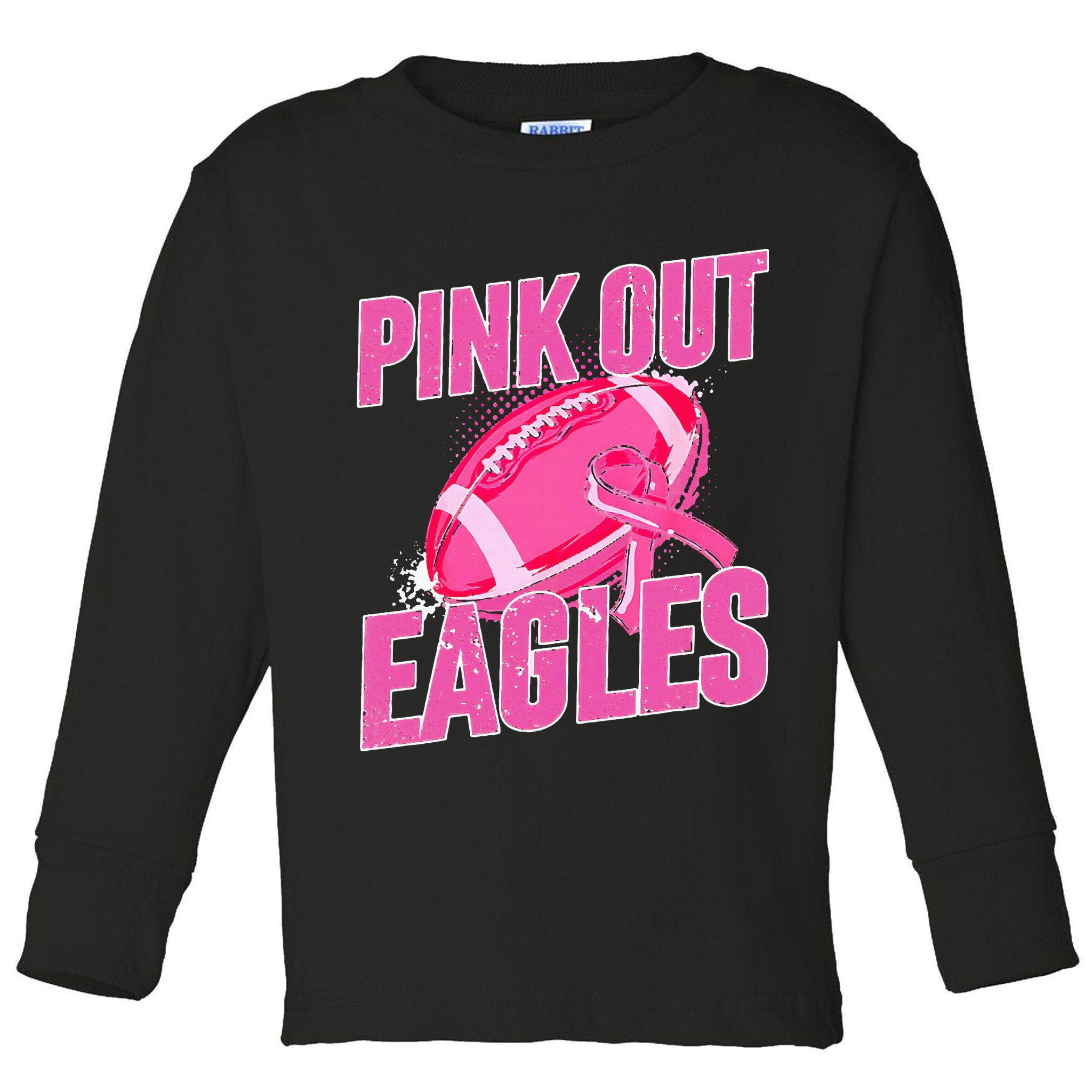 Eagles P.I.N.K Out Football Tackle Breast Cancer Toddler Long Sleeve Shirt