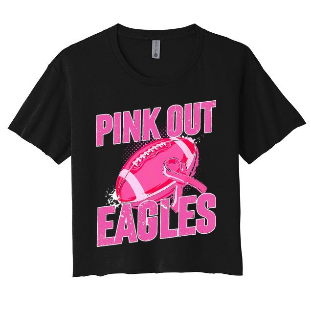 Eagles P.I.N.K Out Football Tackle Breast Cancer Crop Top