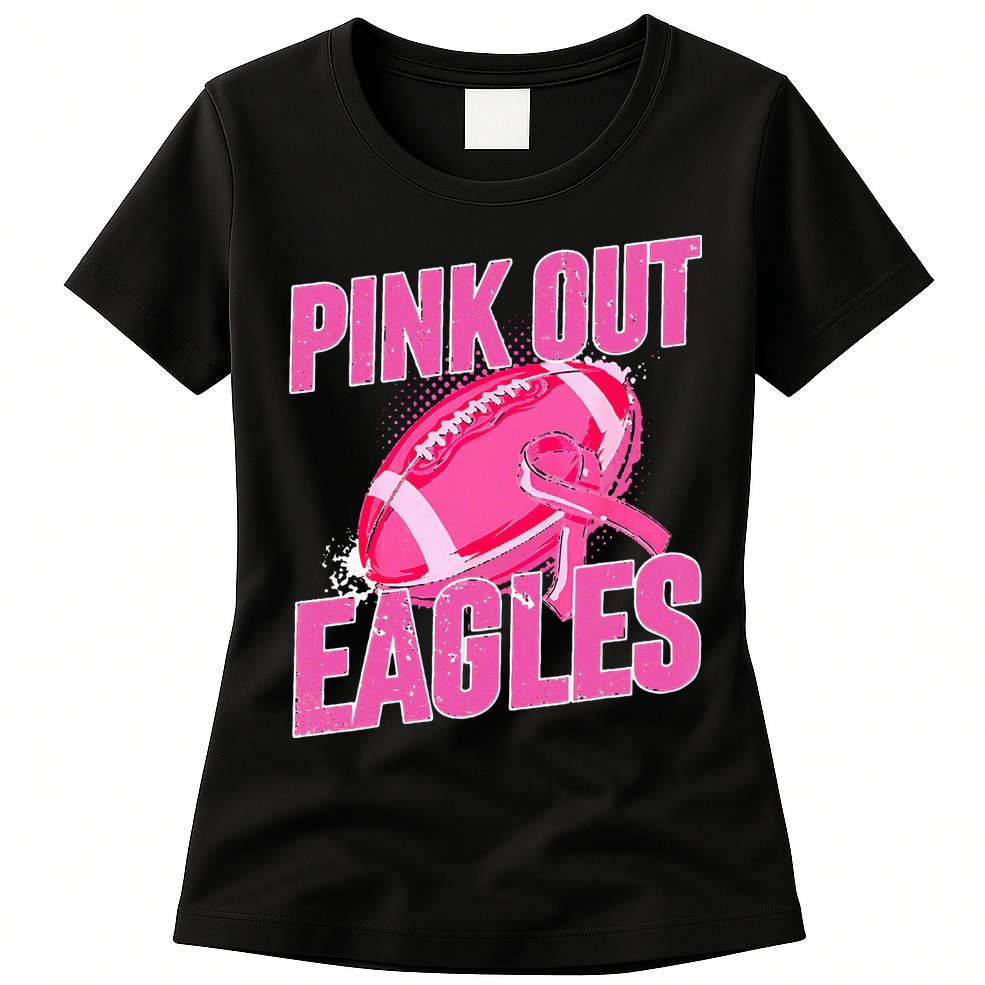 Eagles P.I.N.K Out Football Tackle Breast Cancer Womens T-Shirt