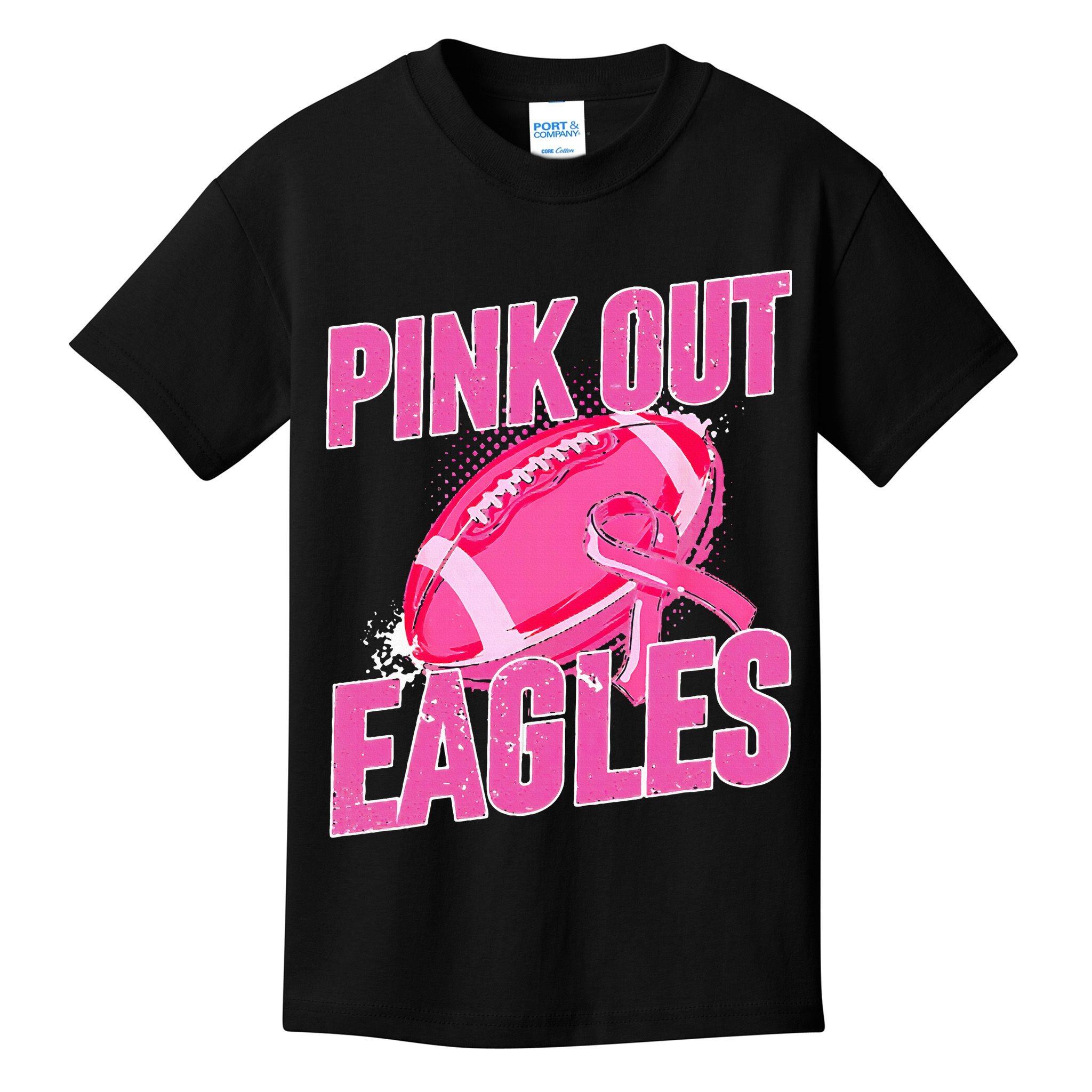 Eagles P.I.N.K Out Football Tackle Breast Cancer Kids T-Shirt