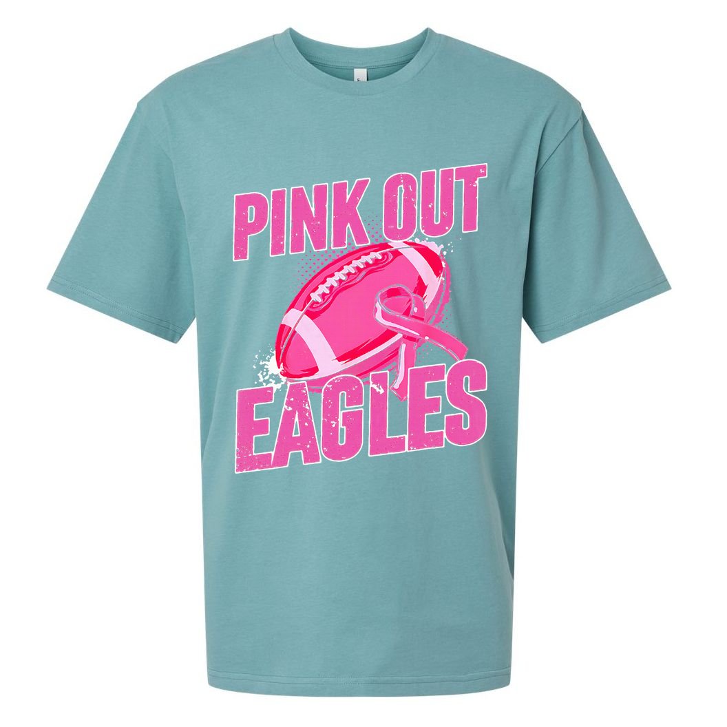 Eagles P.I.N.K Out Football Tackle Breast Cancer Sueded Cloud Jersey T-Shirt