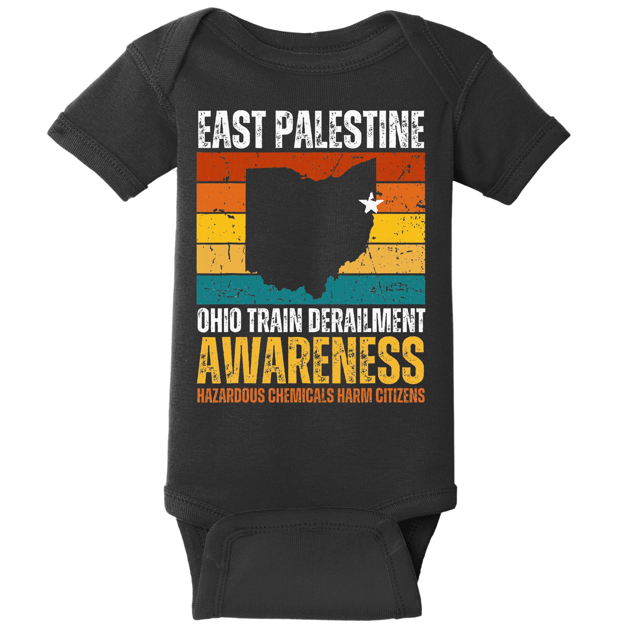 East Palestine Ohio Train Derailment Awareness Baby Bodysuit