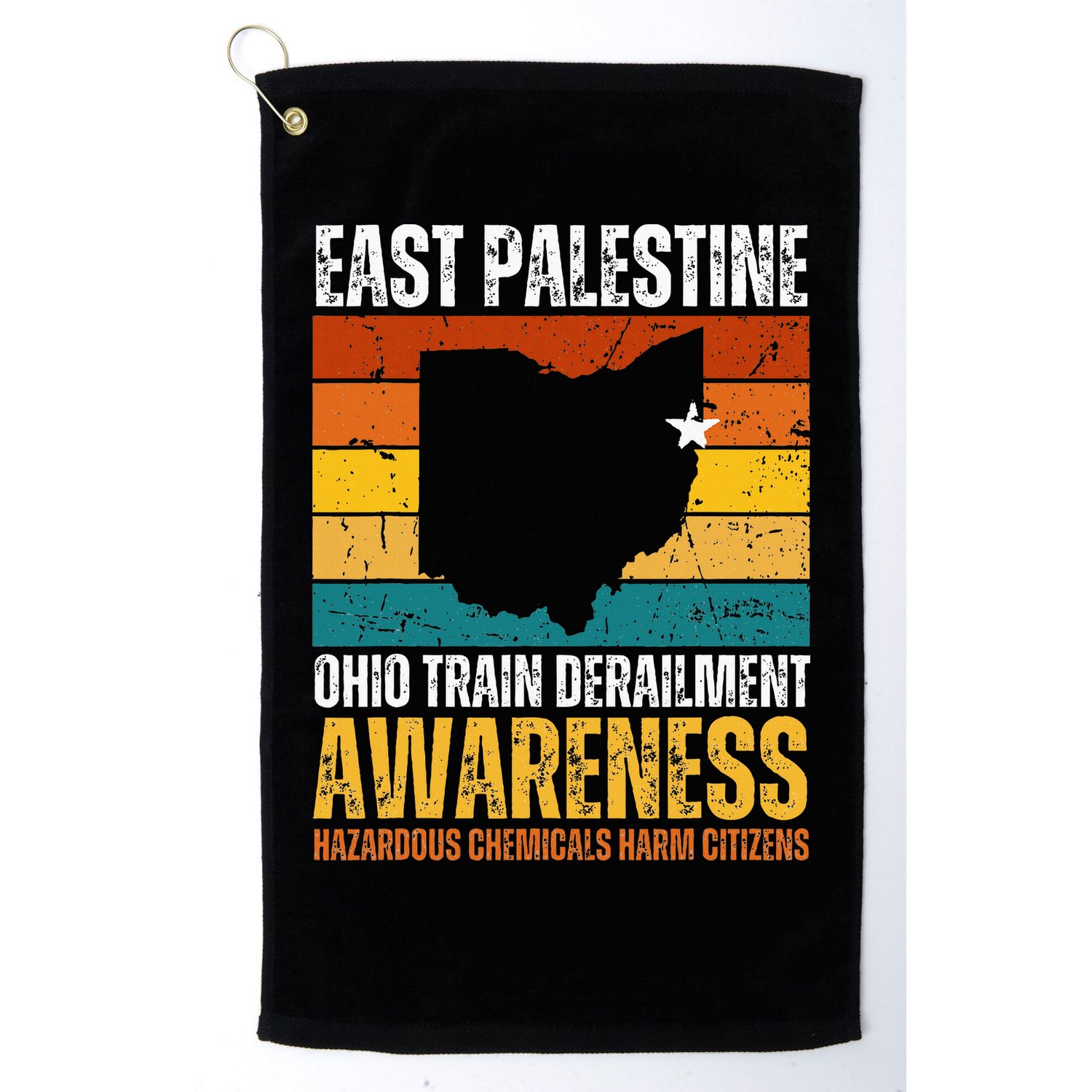 East Palestine Ohio Train Derailment Awareness Golf Towel
