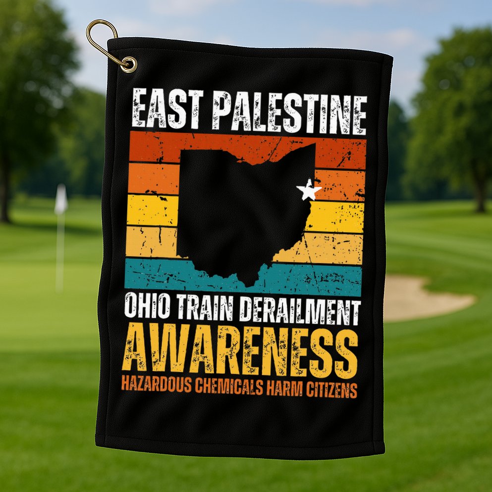 East Palestine Ohio Train Derailment Awareness Golf Towel