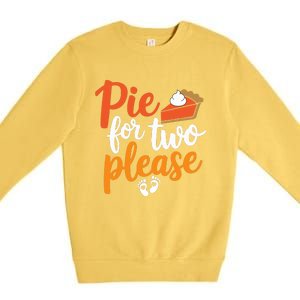 Eating Pumpkin Pie For Two Thanksgiving Pregnancy Premium Crewneck Sweatshirt