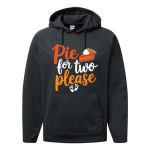 Eating Pumpkin Pie For Two Thanksgiving Pregnancy Performance Fleece Hoodie