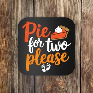 Eating Pumpkin Pie For Two Thanksgiving Pregnancy Coaster