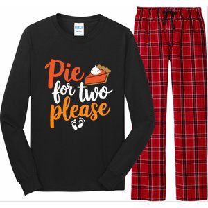 Eating Pumpkin Pie For Two Thanksgiving Pregnancy Long Sleeve Pajama Set