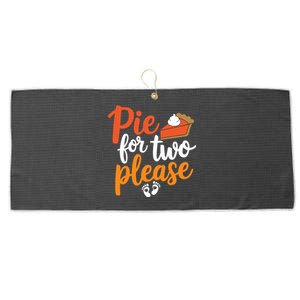 Eating Pumpkin Pie For Two Thanksgiving Pregnancy Large Microfiber Waffle Golf Towel