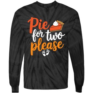 Eating Pumpkin Pie For Two Thanksgiving Pregnancy Tie-Dye Long Sleeve Shirt