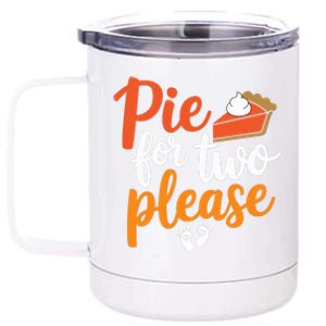 Eating Pumpkin Pie For Two Thanksgiving Pregnancy 12 oz Stainless Steel Tumbler Cup