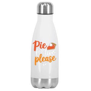 Eating Pumpkin Pie For Two Thanksgiving Pregnancy Stainless Steel Insulated Water Bottle