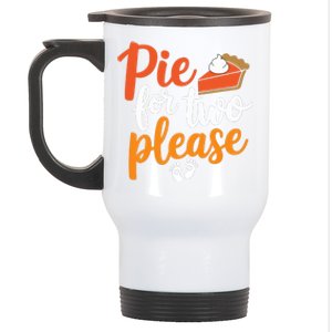 Eating Pumpkin Pie For Two Thanksgiving Pregnancy Stainless Steel Travel Mug